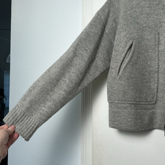 Madewell Gray 100% Wool Zip Up Sweater Cardigan Size Medium - See Description - Picture 6 of 10